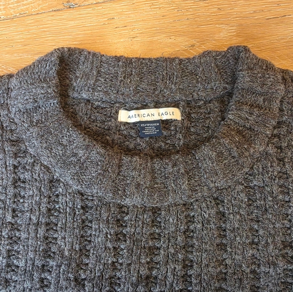 American Eagle Charcoal Gray Oversized Sweater Bella Swan Twilight grunge - Picture 3 of 5